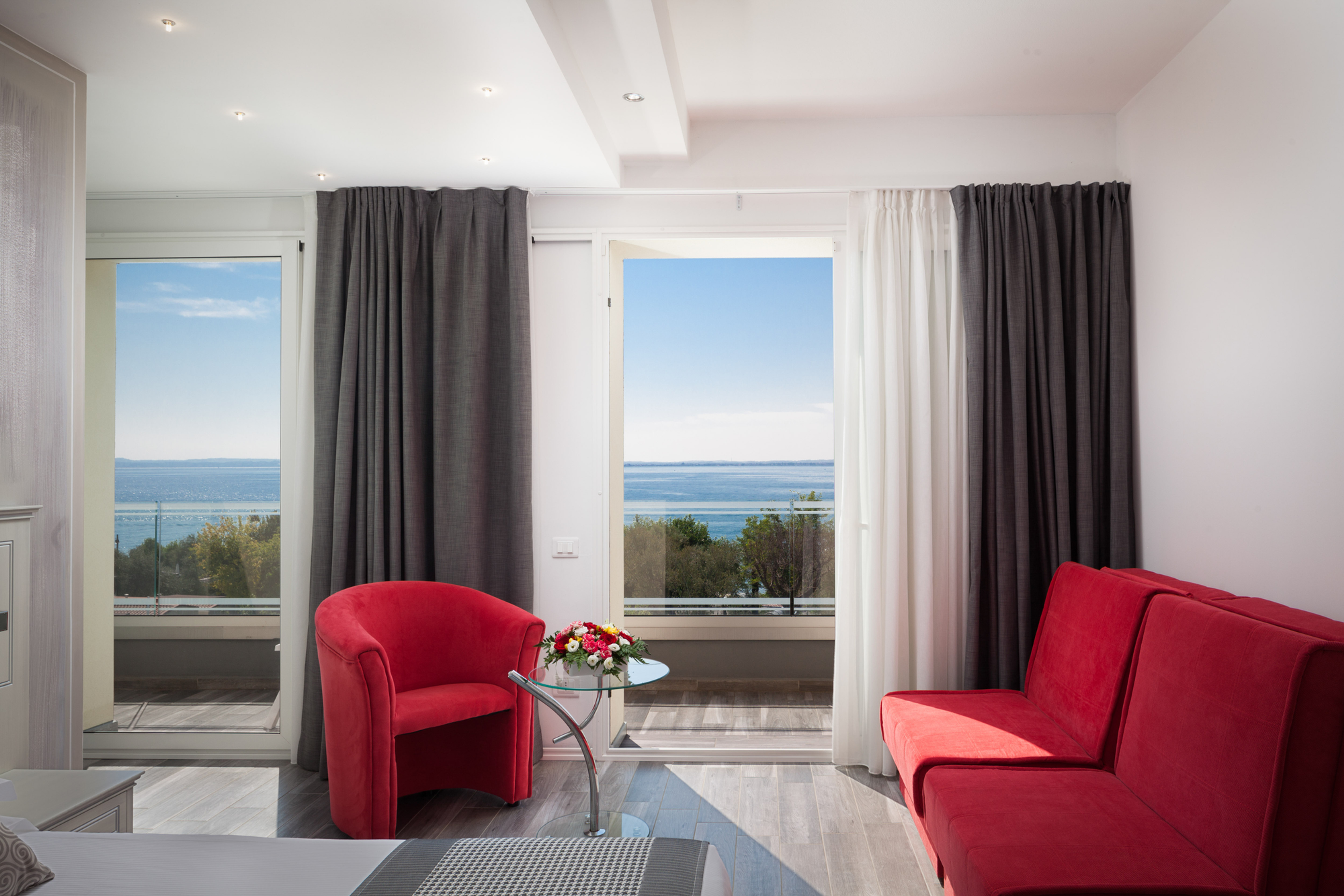 eye-level view of a sparkling clean living room