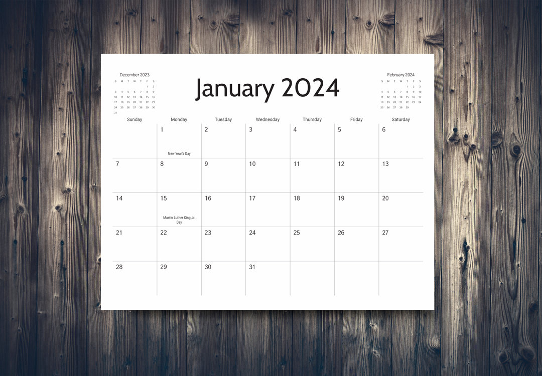 Cleaning calendar