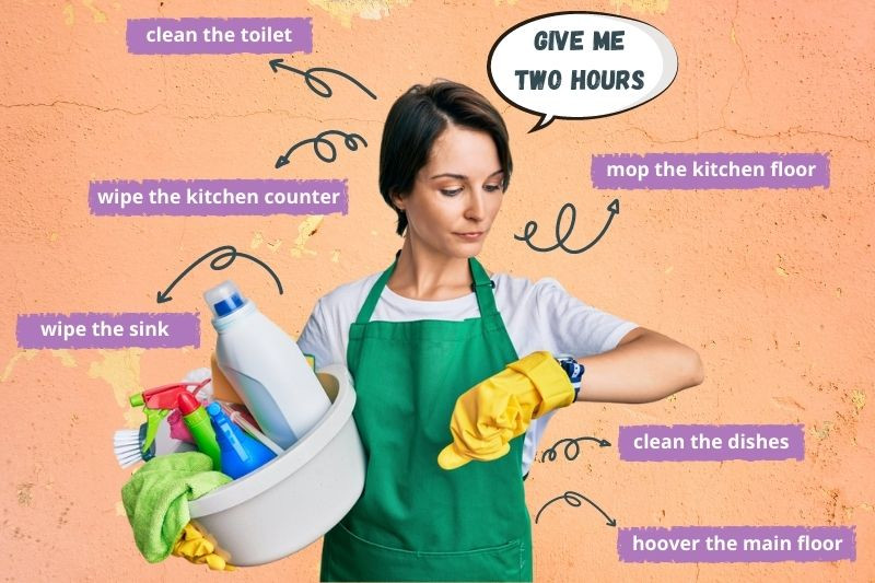 What will a cleaner do in 2 hours?